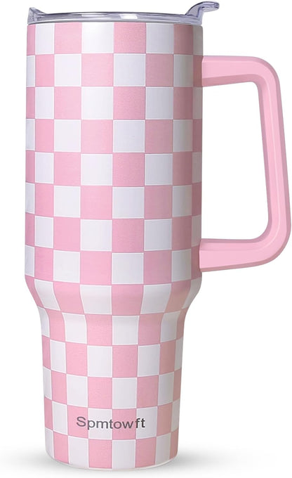 40oz Travel Tumbler with Handle and Straw, Water Bottle with Carrier Bag