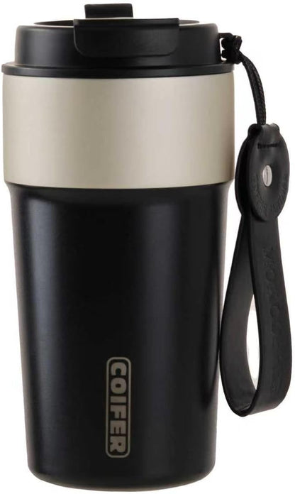 Travel Coffee Mug Insulated Tumbler, Pink | Stainless Steel Coffee Cup for Office, Commute and Home, Wide Mouth Easy Clean Design