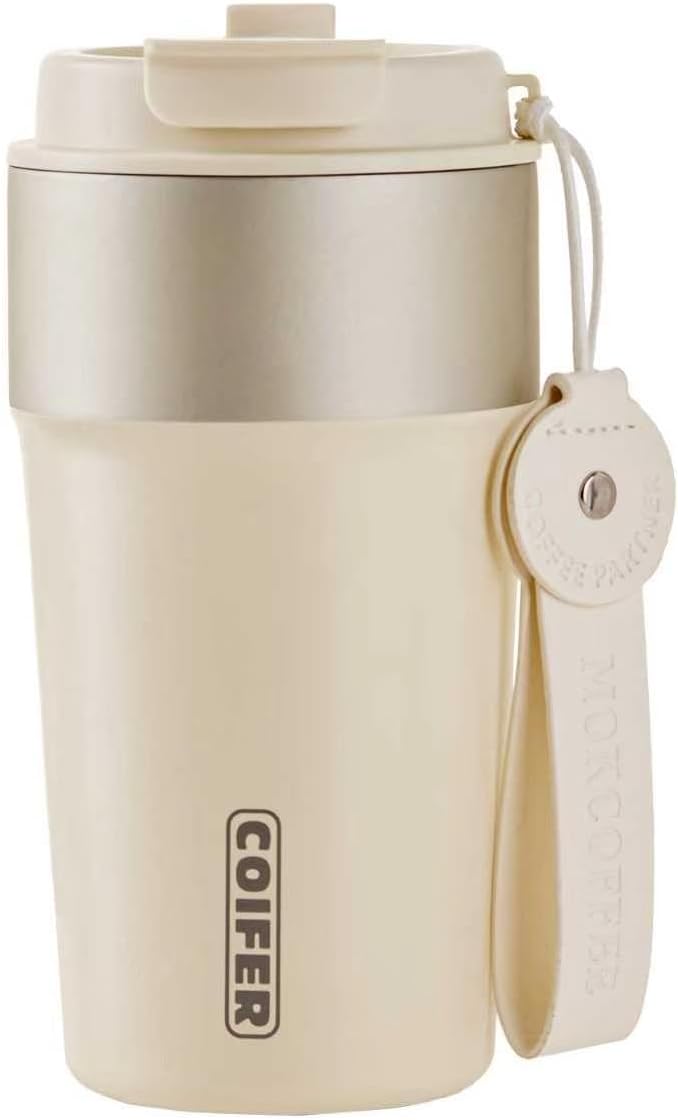 Travel Coffee Mug Insulated Tumbler, Pink | Stainless Steel Coffee Cup for Office, Commute and Home, Wide Mouth Easy Clean Design