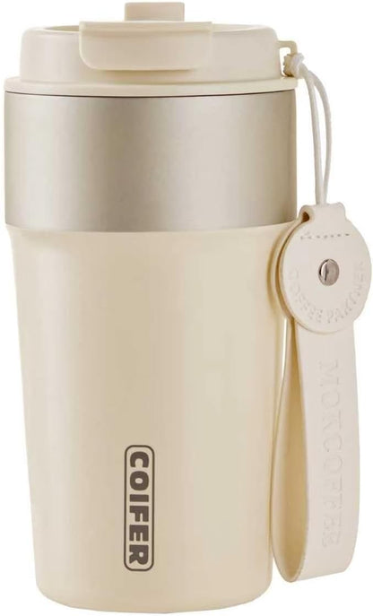 Travel Coffee Mug Insulated Tumbler, Pink | Stainless Steel Coffee Cup for Office, Commute and Home, Wide Mouth Easy Clean Design