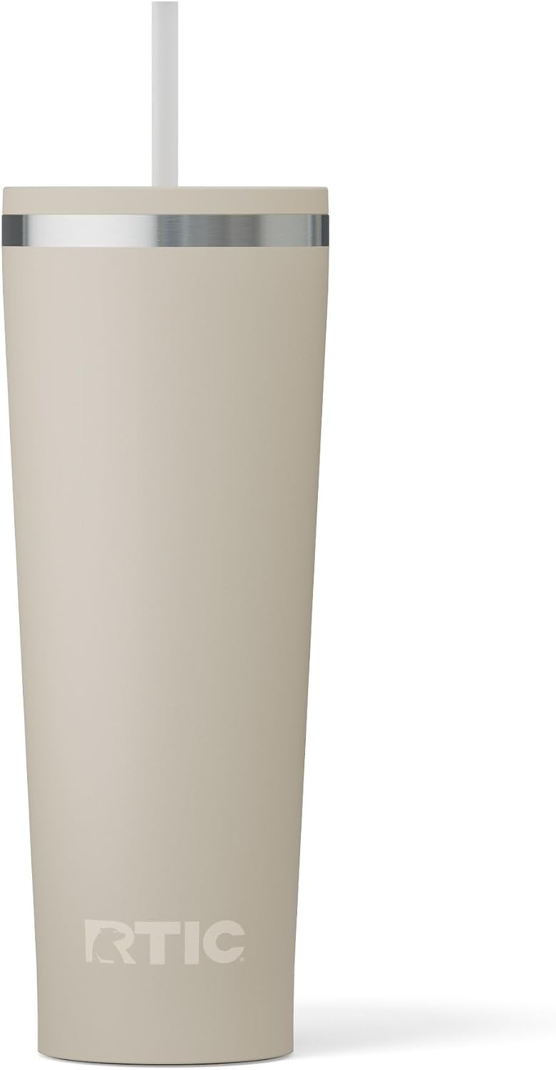 28oz Everyday Tumbler, Insulated, Ceramic Lined, Black | with Lid and Straw, Portable Metal Cup for Hot and Cold Drinks, Coffee, Car, Camping and Travel, Stainless Steel