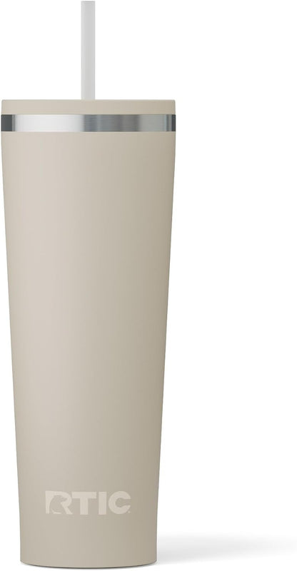 28oz Everyday Tumbler, Insulated, Ceramic Lined, Black | with Lid and Straw, Portable Metal Cup for Hot and Cold Drinks, Coffee, Car, Camping and Travel, Stainless Steel