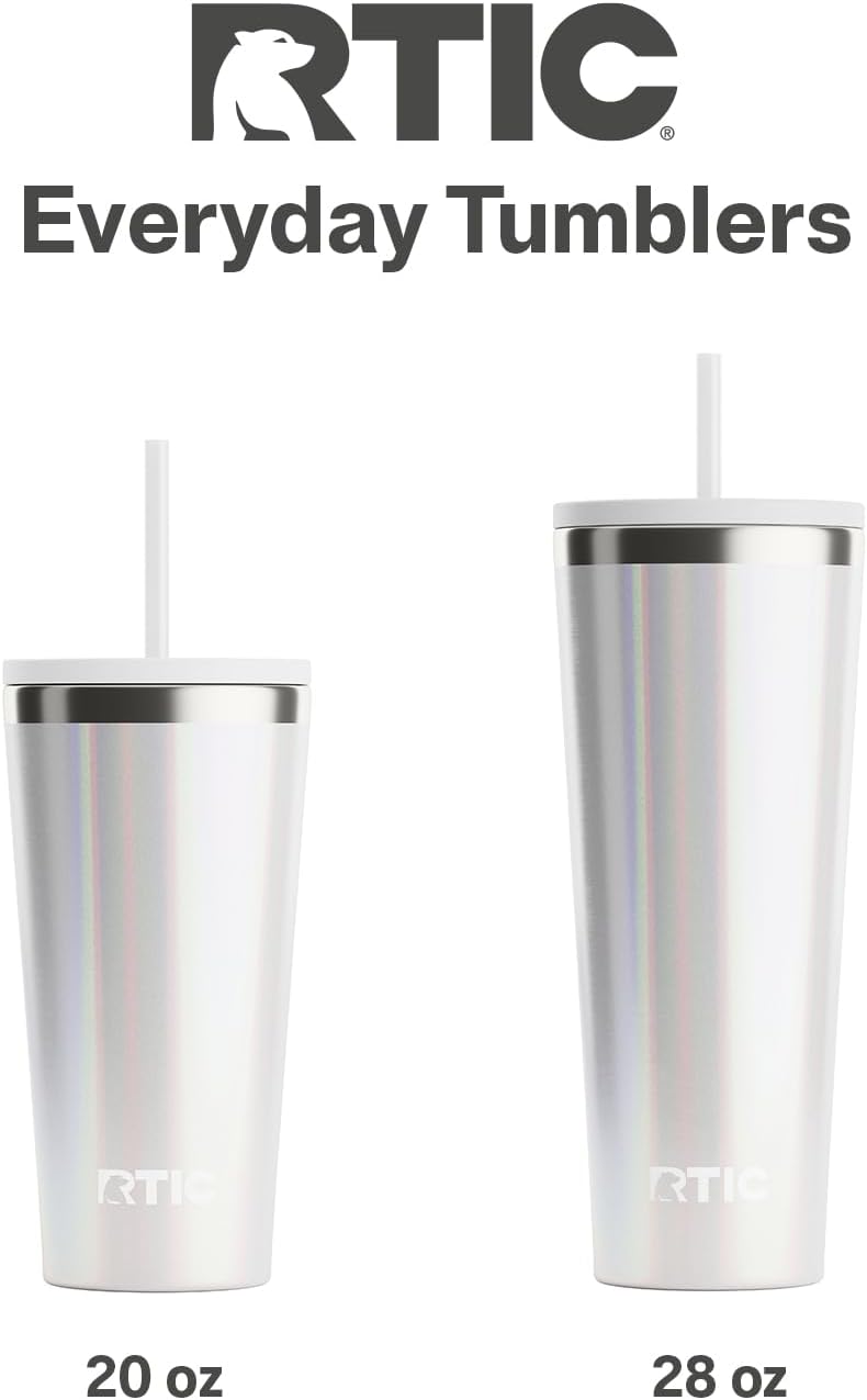 28oz Everyday Tumbler, Insulated, Ceramic Lined, Black | with Lid and Straw, Portable Metal Cup for Hot and Cold Drinks, Coffee, Car, Camping and Travel, Stainless Steel
