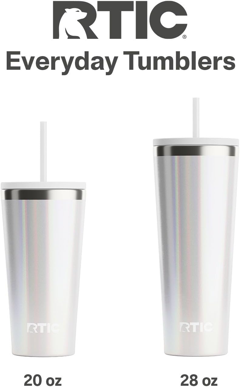 28oz Everyday Tumbler, Insulated, Ceramic Lined, Black | with Lid and Straw, Portable Metal Cup for Hot and Cold Drinks, Coffee, Car, Camping and Travel, Stainless Steel