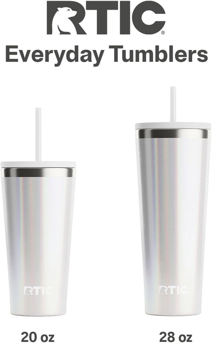 28oz Everyday Tumbler, Insulated, Ceramic Lined, Black | with Lid and Straw, Portable Metal Cup for Hot and Cold Drinks, Coffee, Car, Camping and Travel, Stainless Steel