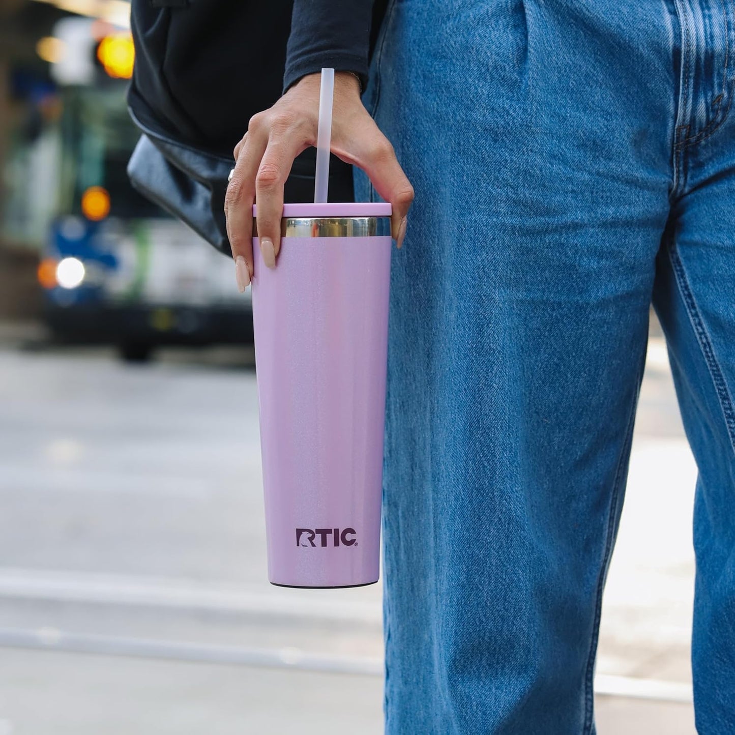 28oz Everyday Tumbler, Insulated, Ceramic Lined, Black | with Lid and Straw, Portable Metal Cup for Hot and Cold Drinks, Coffee, Car, Camping and Travel, Stainless Steel
