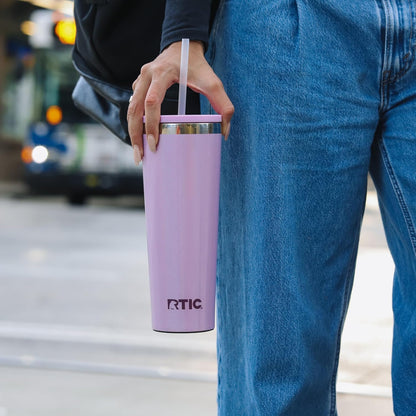 28oz Everyday Tumbler, Insulated, Ceramic Lined, Black | with Lid and Straw, Portable Metal Cup for Hot and Cold Drinks, Coffee, Car, Camping and Travel, Stainless Steel