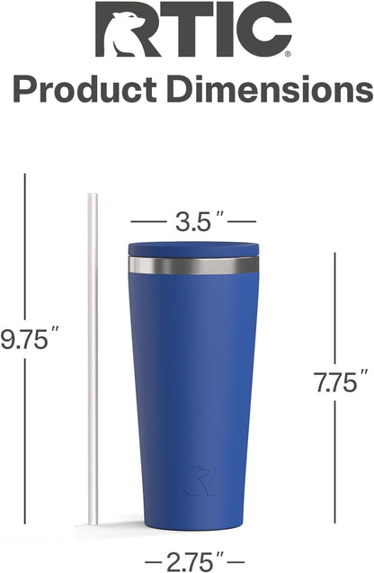28oz Everyday Tumbler, Insulated, Ceramic Lined, Black | with Lid and Straw, Portable Metal Cup for Hot and Cold Drinks, Coffee, Car, Camping and Travel, Stainless Steel