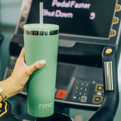 28oz Everyday Tumbler, Insulated, Ceramic Lined, Black | with Lid and Straw, Portable Metal Cup for Hot and Cold Drinks, Coffee, Car, Camping and Travel, Stainless Steel