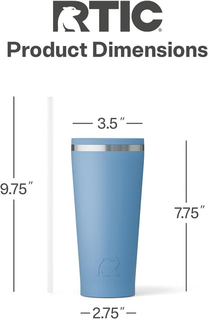 28oz Everyday Tumbler, Insulated, Ceramic Lined, Black | with Lid and Straw, Portable Metal Cup for Hot and Cold Drinks, Coffee, Car, Camping and Travel, Stainless Steel
