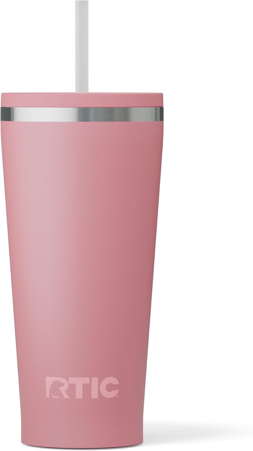 28oz Everyday Tumbler, Insulated, Ceramic Lined, Black | with Lid and Straw, Portable Metal Cup for Hot and Cold Drinks, Coffee, Car, Camping and Travel, Stainless Steel