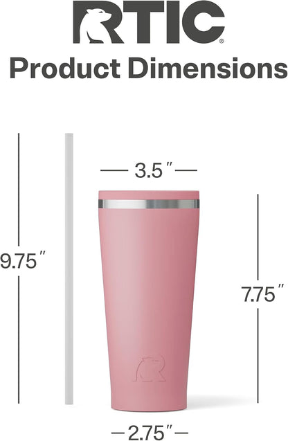 28oz Everyday Tumbler, Insulated, Ceramic Lined, Black | with Lid and Straw, Portable Metal Cup for Hot and Cold Drinks, Coffee, Car, Camping and Travel, Stainless Steel
