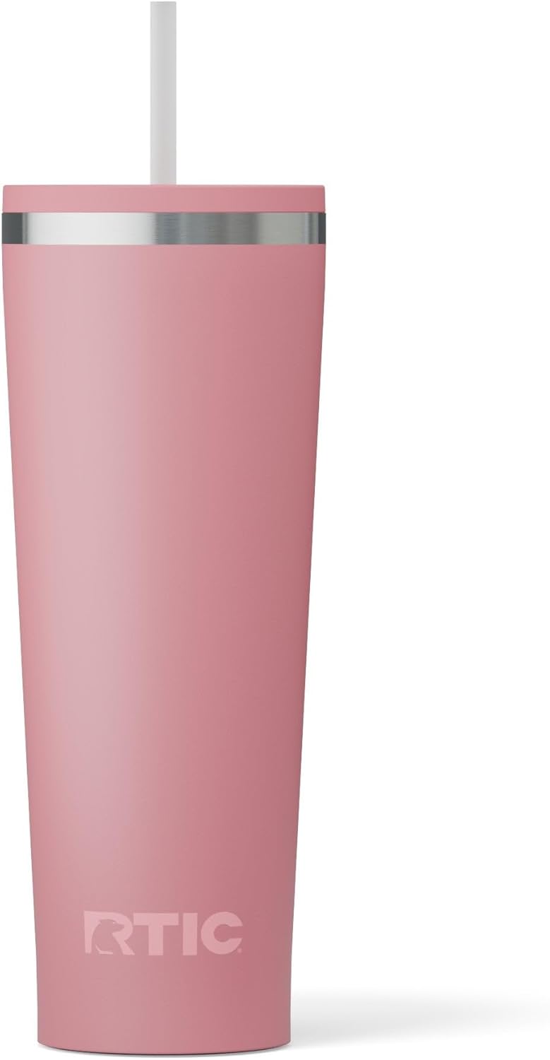 28oz Everyday Tumbler, Insulated, Ceramic Lined, Black | with Lid and Straw, Portable Metal Cup for Hot and Cold Drinks, Coffee, Car, Camping and Travel, Stainless Steel