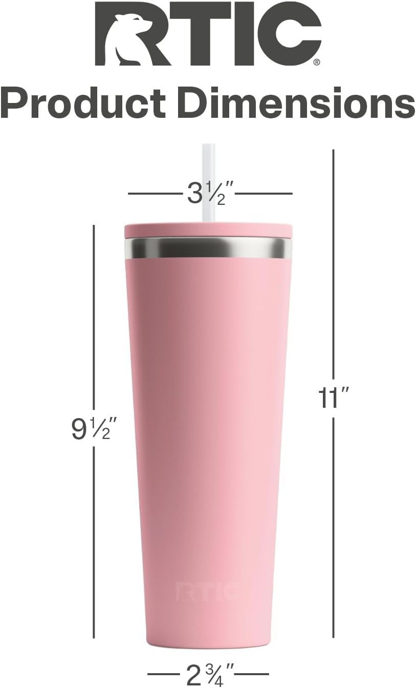 28oz Everyday Tumbler, Insulated, Ceramic Lined, Black | with Lid and Straw, Portable Metal Cup for Hot and Cold Drinks, Coffee, Car, Camping and Travel, Stainless Steel