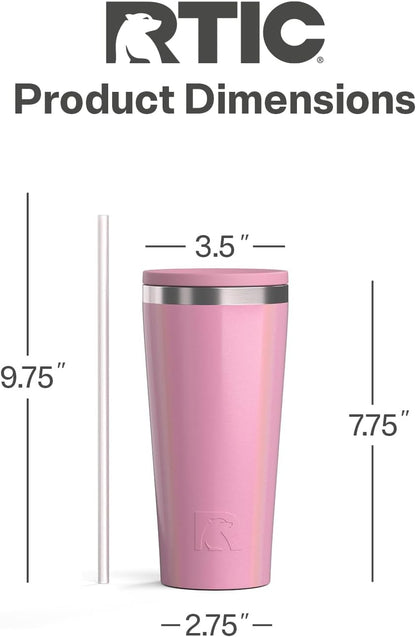 28oz Everyday Tumbler, Insulated, Ceramic Lined, Black | with Lid and Straw, Portable Metal Cup for Hot and Cold Drinks, Coffee, Car, Camping and Travel, Stainless Steel