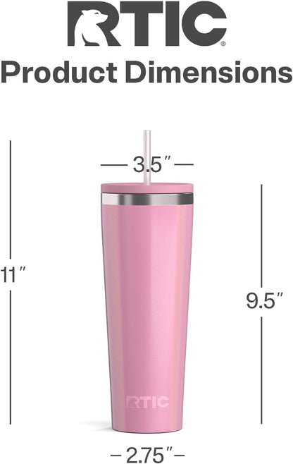 28oz Everyday Tumbler, Insulated, Ceramic Lined, Black | with Lid and Straw, Portable Metal Cup for Hot and Cold Drinks, Coffee, Car, Camping and Travel, Stainless Steel