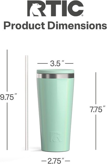 28oz Everyday Tumbler, Insulated, Ceramic Lined, Black | with Lid and Straw, Portable Metal Cup for Hot and Cold Drinks, Coffee, Car, Camping and Travel, Stainless Steel