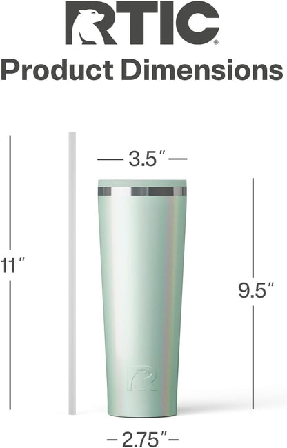28oz Everyday Tumbler, Insulated, Ceramic Lined, Black | with Lid and Straw, Portable Metal Cup for Hot and Cold Drinks, Coffee, Car, Camping and Travel, Stainless Steel