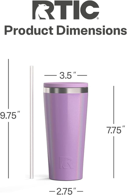 28oz Everyday Tumbler, Insulated, Ceramic Lined, Black | with Lid and Straw, Portable Metal Cup for Hot and Cold Drinks, Coffee, Car, Camping and Travel, Stainless Steel