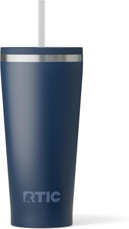 28oz Everyday Tumbler, Insulated, Ceramic Lined, Black | with Lid and Straw, Portable Metal Cup for Hot and Cold Drinks, Coffee, Car, Camping and Travel, Stainless Steel