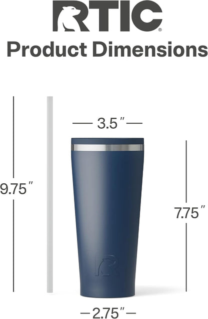 28oz Everyday Tumbler, Insulated, Ceramic Lined, Black | with Lid and Straw, Portable Metal Cup for Hot and Cold Drinks, Coffee, Car, Camping and Travel, Stainless Steel