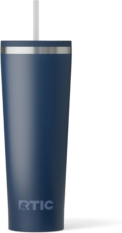 28oz Everyday Tumbler, Insulated, Ceramic Lined, Black | with Lid and Straw, Portable Metal Cup for Hot and Cold Drinks, Coffee, Car, Camping and Travel, Stainless Steel