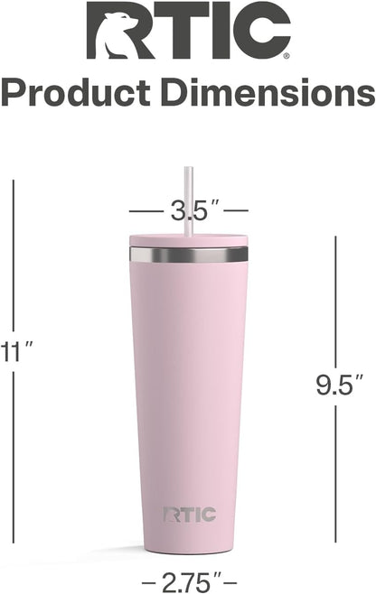 28oz Everyday Tumbler, Insulated, Ceramic Lined, Black | with Lid and Straw, Portable Metal Cup for Hot and Cold Drinks, Coffee, Car, Camping and Travel, Stainless Steel