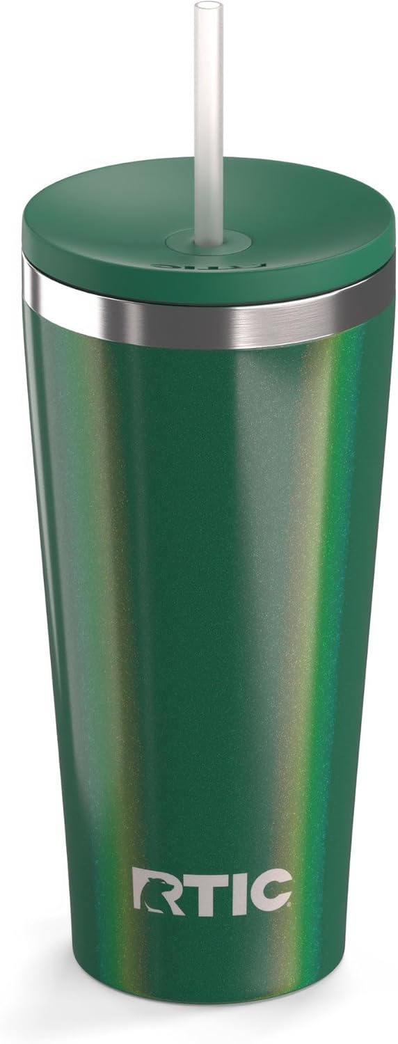 28oz Everyday Tumbler, Insulated, Ceramic Lined, Black | with Lid and Straw, Portable Metal Cup for Hot and Cold Drinks, Coffee, Car, Camping and Travel, Stainless Steel