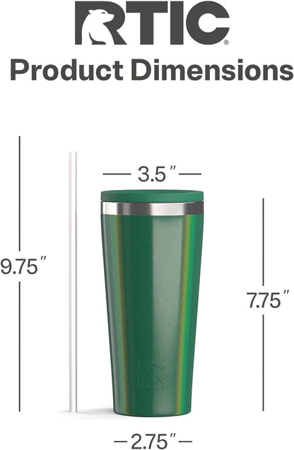 28oz Everyday Tumbler, Insulated, Ceramic Lined, Black | with Lid and Straw, Portable Metal Cup for Hot and Cold Drinks, Coffee, Car, Camping and Travel, Stainless Steel