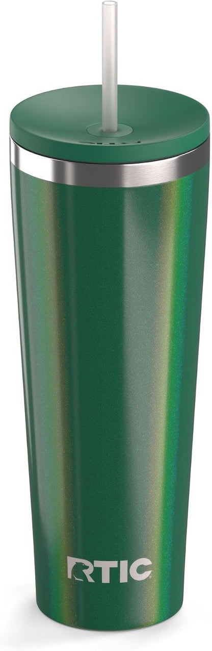 28oz Everyday Tumbler, Insulated, Ceramic Lined, Black | with Lid and Straw, Portable Metal Cup for Hot and Cold Drinks, Coffee, Car, Camping and Travel, Stainless Steel