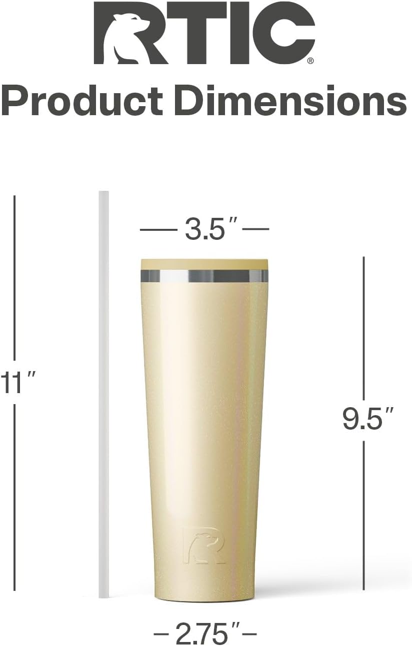 28oz Everyday Tumbler, Insulated, Ceramic Lined, Black | with Lid and Straw, Portable Metal Cup for Hot and Cold Drinks, Coffee, Car, Camping and Travel, Stainless Steel
