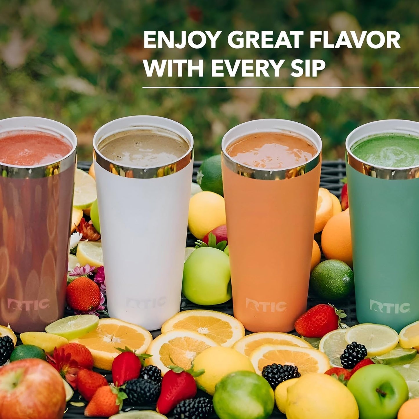 28oz Everyday Tumbler, Insulated, Ceramic Lined, Black | with Lid and Straw, Portable Metal Cup for Hot and Cold Drinks, Coffee, Car, Camping and Travel, Stainless Steel