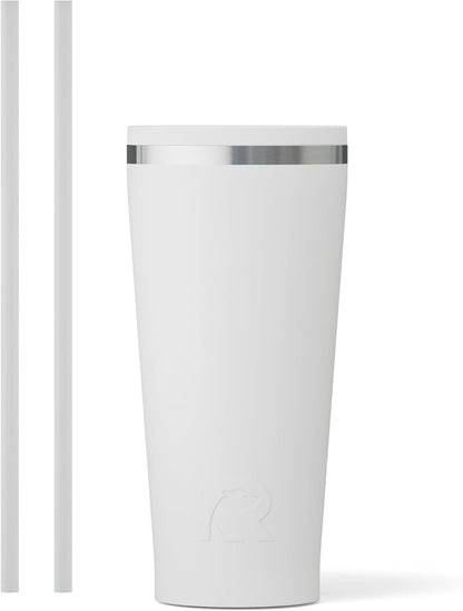 28oz Everyday Tumbler, Insulated, Ceramic Lined, Black | with Lid and Straw, Portable Metal Cup for Hot and Cold Drinks, Coffee, Car, Camping and Travel, Stainless Steel