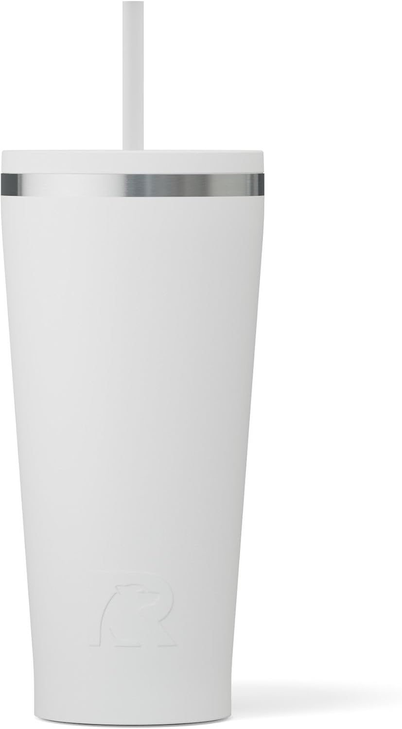 28oz Everyday Tumbler, Insulated, Ceramic Lined, Black | with Lid and Straw, Portable Metal Cup for Hot and Cold Drinks, Coffee, Car, Camping and Travel, Stainless Steel