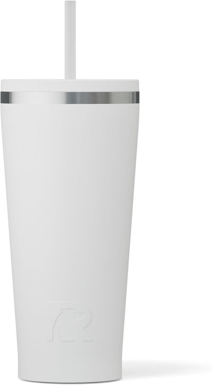 28oz Everyday Tumbler, Insulated, Ceramic Lined, Black | with Lid and Straw, Portable Metal Cup for Hot and Cold Drinks, Coffee, Car, Camping and Travel, Stainless Steel
