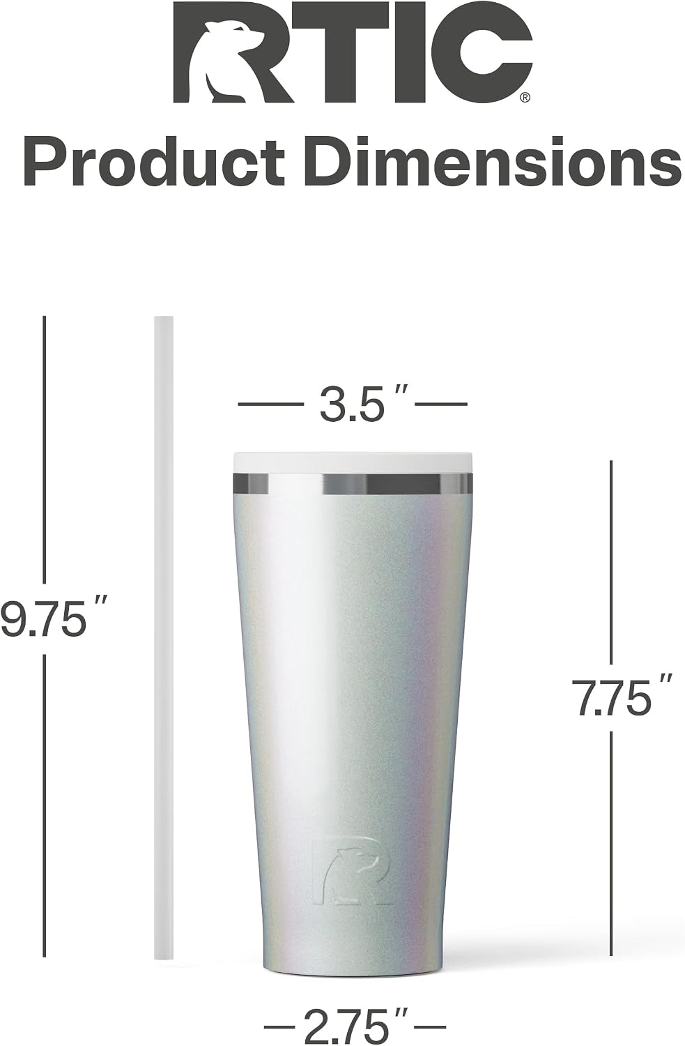 28oz Everyday Tumbler, Insulated, Ceramic Lined, Black | with Lid and Straw, Portable Metal Cup for Hot and Cold Drinks, Coffee, Car, Camping and Travel, Stainless Steel