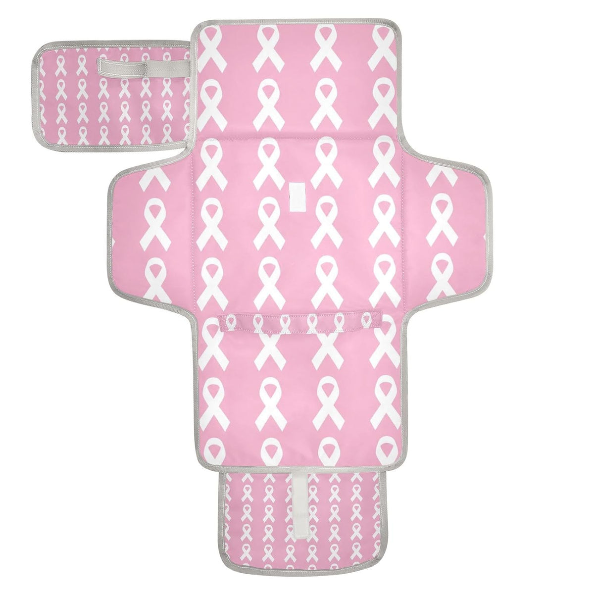 Pink Ribbon Print Portable Diaper Changing Pad for Outing