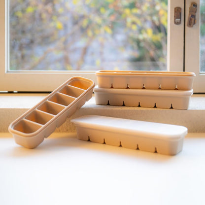 MOMOBIN Silicone Freezer Tray, Made in Korea, Meal Prep, Freeze Food Storage Cubes Trays with Lids for Purees, Soups, Solid Food Fruit Vegitable Brastmilk, Easy and Safe Design