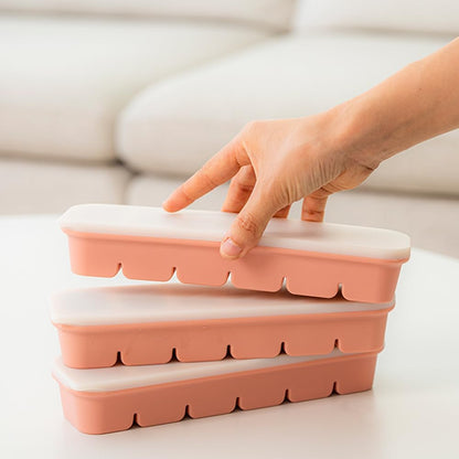 MOMOBIN Silicone Freezer Tray, Made in Korea, Meal Prep, Freeze Food Storage Cubes Trays with Lids for Purees, Soups, Solid Food Fruit Vegitable Brastmilk, Easy and Safe Design
