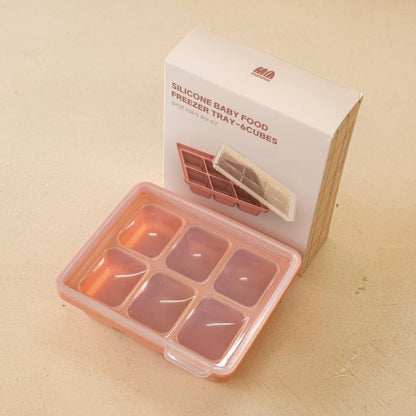 MOMOBIN Silicone Freezer Tray, Made in Korea, Meal Prep, Freeze Food Storage Cubes Trays with Lids for Purees, Soups, Solid Food Fruit Vegitable Brastmilk, Easy and Safe Design