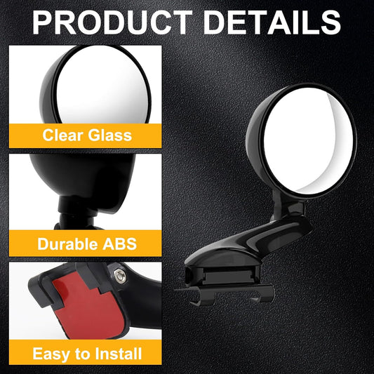 Blind Spot Mirror Adjustable 360 Degree Car Side Mirror, HD Glass Rear View Exterior Accessories Frame Thickness Less than 5MM for Car SUV (long-armed Right)