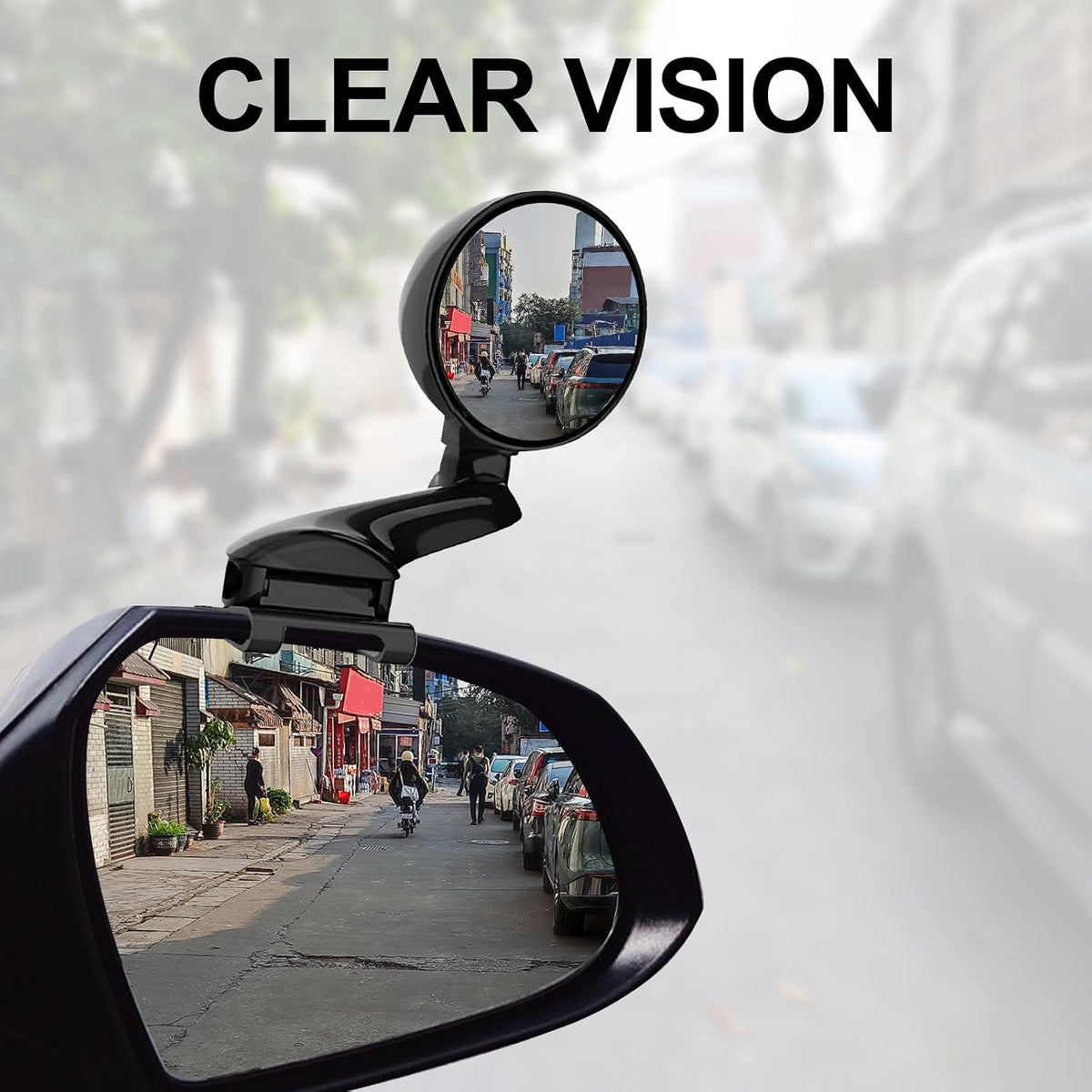 Blind Spot Mirror Adjustable 360 Degree Car Side Mirror, HD Glass Rear View Exterior Accessories Frame Thickness Less than 5MM for Car SUV (long-armed Right)