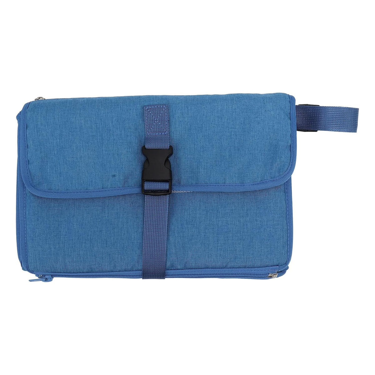 Portable Baby Diaper Changing Mat, Foldable Diaper Changing Pad with Multi Storage Pockets, Soft Skin Friendly Oxford Cloth Travel Diaper Changing Station for On the Go (Blue)