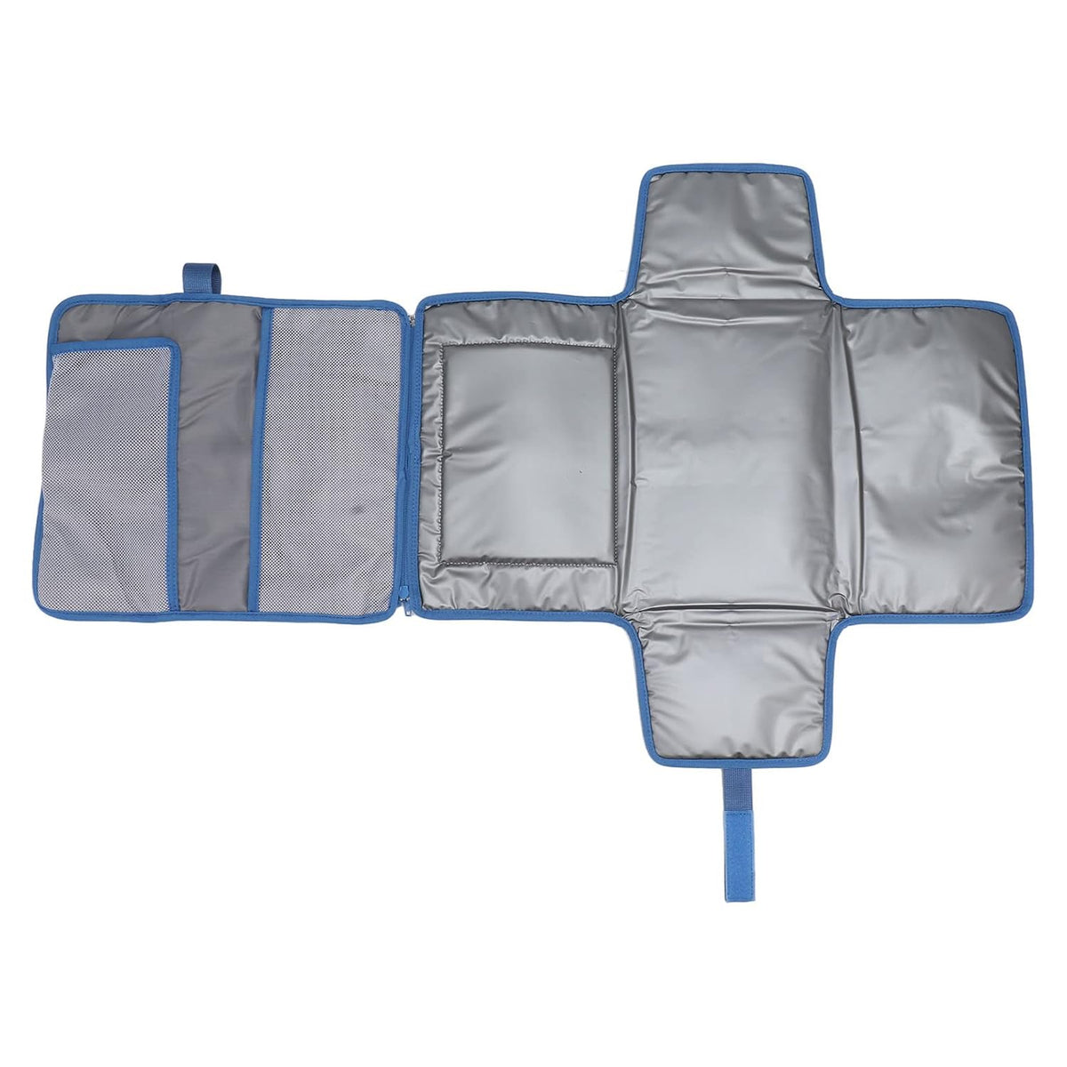 Portable Baby Diaper Changing Mat, Foldable Diaper Changing Pad with Multi Storage Pockets, Soft Skin Friendly Oxford Cloth Travel Diaper Changing Station for On the Go (Blue)