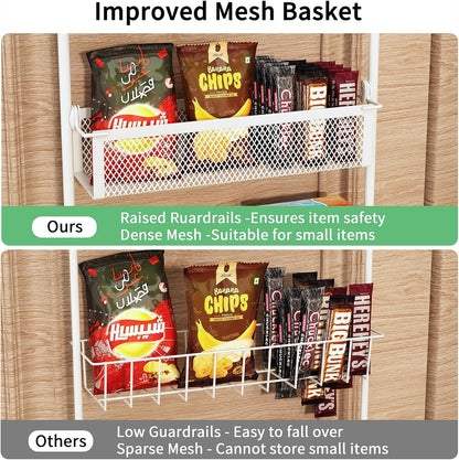 Over the Door Pantry Organizer, 6-Tier Pantry Door Organization and Storage, Over the Door Spice Rack, Home & Kitchen Storage Shelves for Cabinet, White