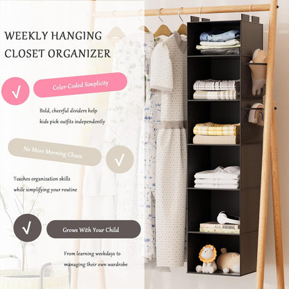 Over the Door Hanging Organizer with 5 Large Pockets - Wall Mount Pantry Storage with Clear PVC Window & 2 Big Metal Hooks for Closet,Bathroom,Nursery,Bedroom,Dorm,Baby Diapers,Kids Toys (Gray)
