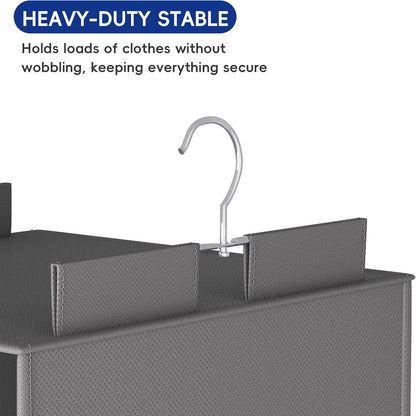 Over the Door Hanging Organizer with 5 Large Pockets - Wall Mount Pantry Storage with Clear PVC Window & 2 Big Metal Hooks for Closet,Bathroom,Nursery,Bedroom,Dorm,Baby Diapers,Kids Toys (Gray)