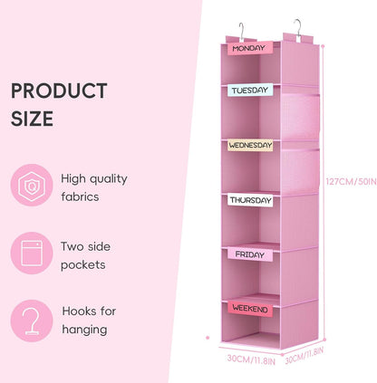 Over the Door Hanging Organizer with 5 Large Pockets - Wall Mount Pantry Storage with Clear PVC Window & 2 Big Metal Hooks for Closet,Bathroom,Nursery,Bedroom,Dorm,Baby Diapers,Kids Toys (Gray)