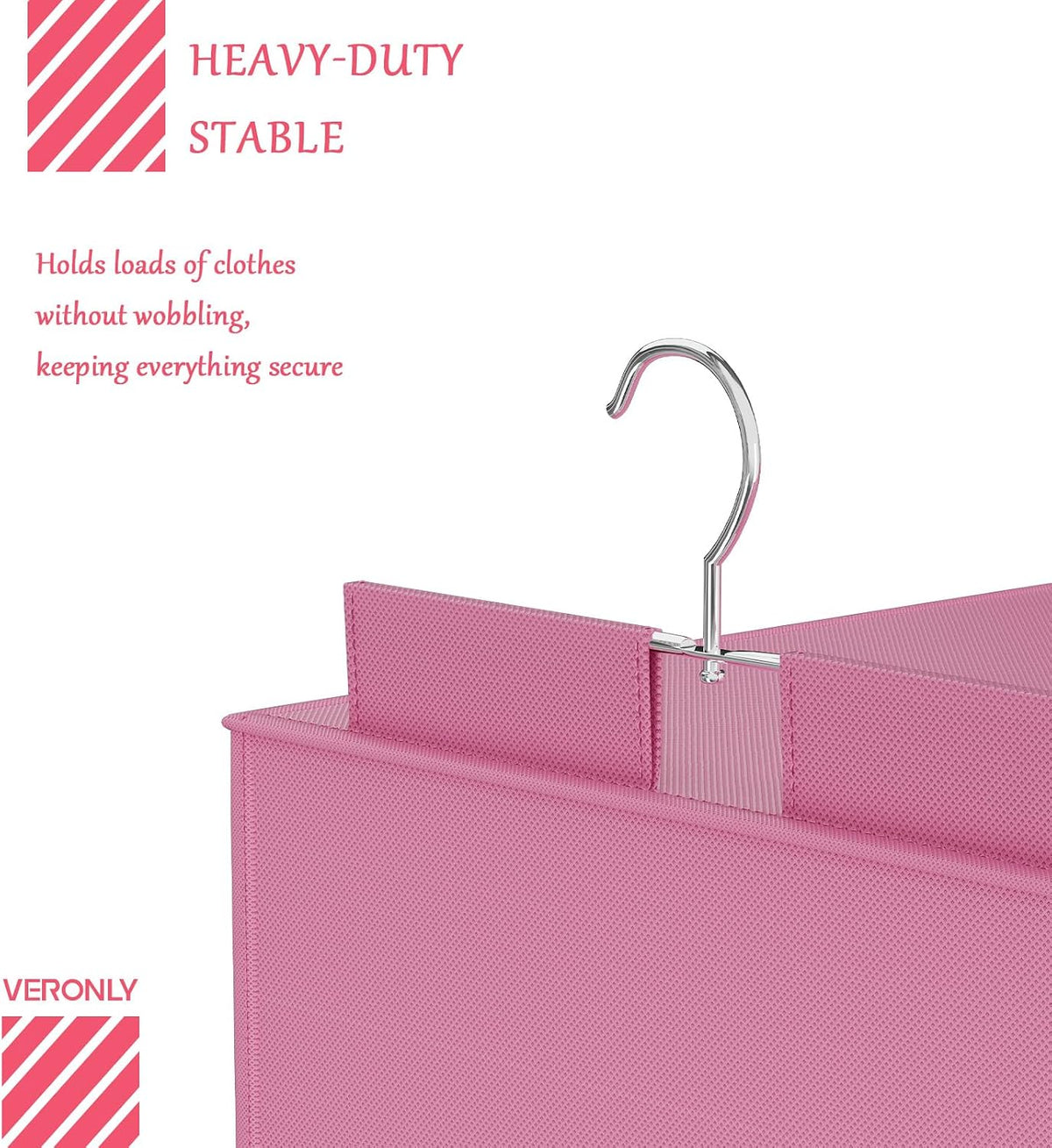 Over the Door Hanging Organizer with 5 Large Pockets - Wall Mount Pantry Storage with Clear PVC Window & 2 Big Metal Hooks for Closet,Bathroom,Nursery,Bedroom,Dorm,Baby Diapers,Kids Toys (Gray)