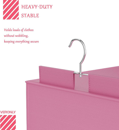 Over the Door Hanging Organizer with 5 Large Pockets - Wall Mount Pantry Storage with Clear PVC Window & 2 Big Metal Hooks for Closet,Bathroom,Nursery,Bedroom,Dorm,Baby Diapers,Kids Toys (Gray)